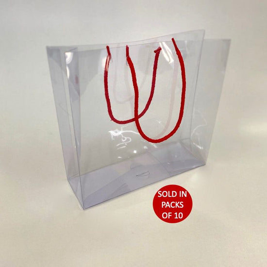 PVC gift bag with red handles