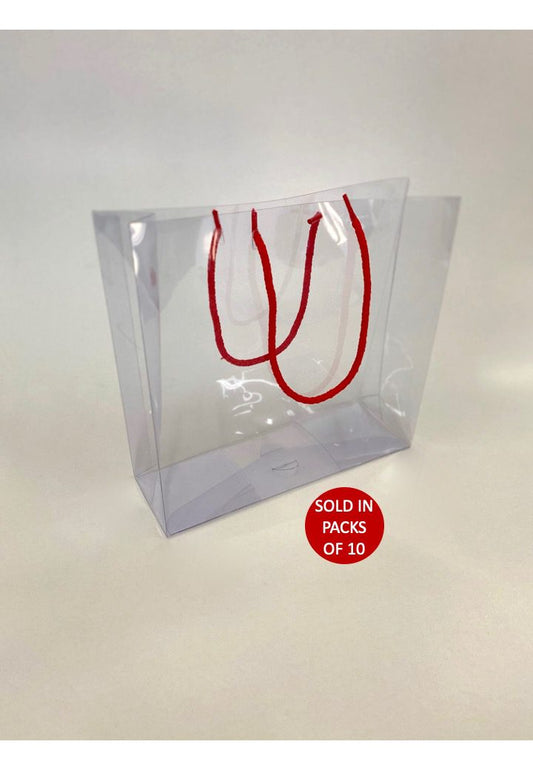PVC gift bag with red handles