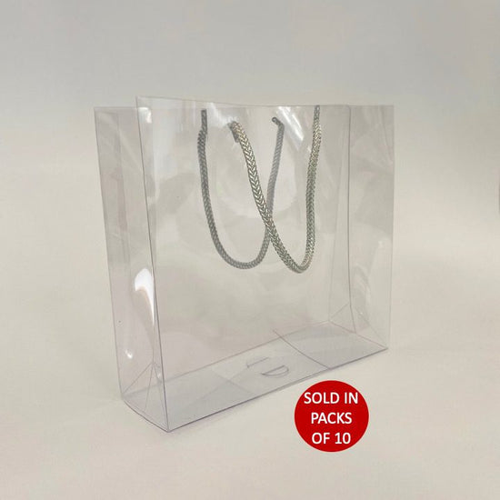 PVC gift bag with grey handles