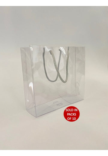 PVC gift bag with grey handles