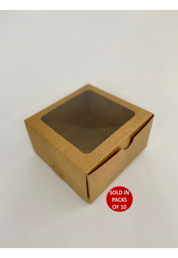 4 Cupcake Box (Kraft) 155x155x85mm (Pack of 10)