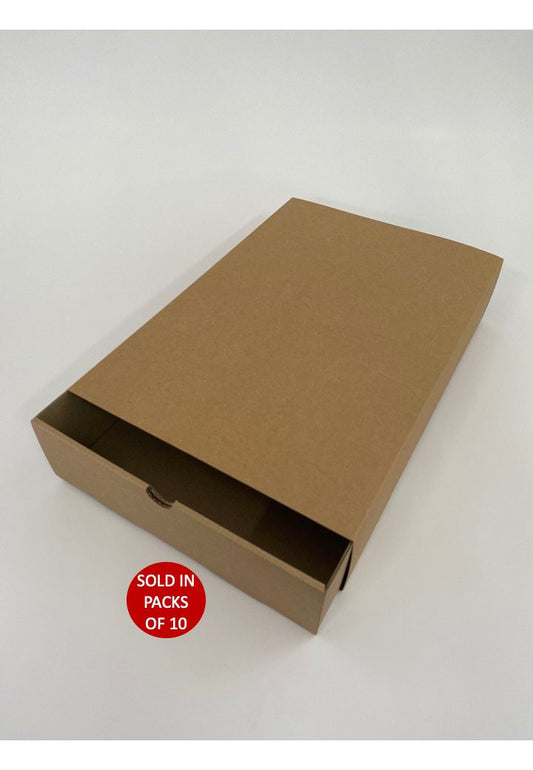 Large Kraft Sliding Gift Box with Sleeve (Kraft)350x245x75mm