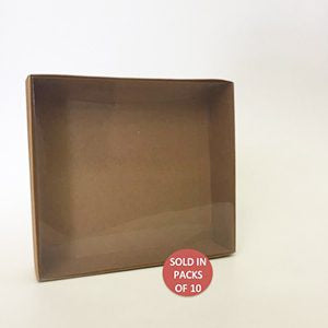 Kraft Box with PVC lid 210x190x53mm
