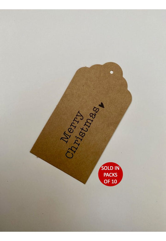 Merry Christmas (Type Font) Tag (Kraft)