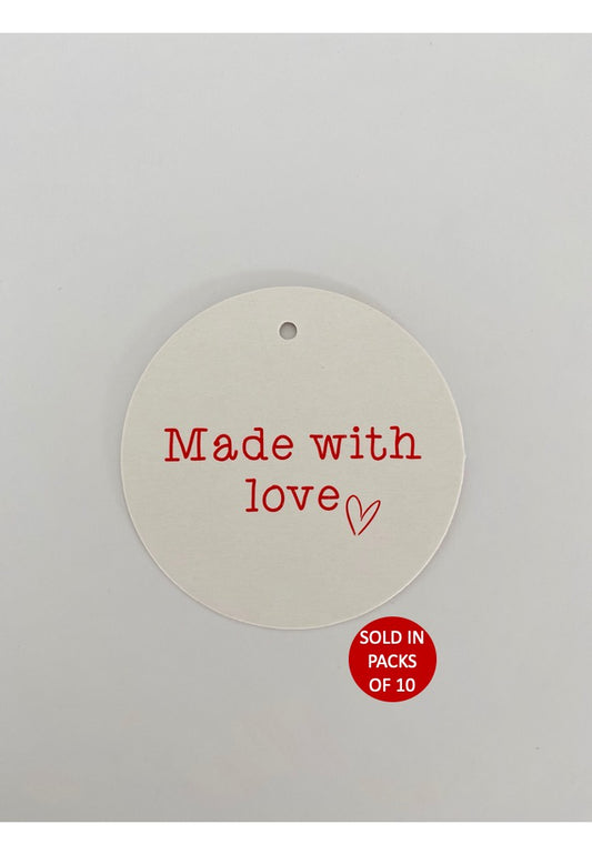 Made With Love Tag (Red on White)