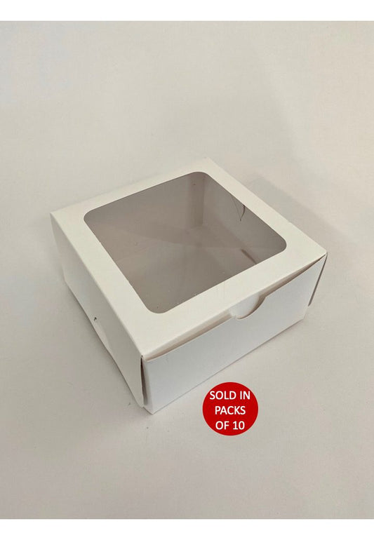 4 Cupcake Box (White) 155x155x85mm (Pack of 10)