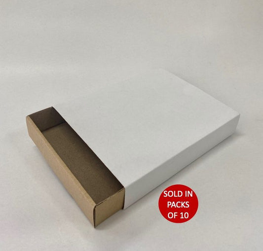 Kraft Sliding Tray with White Sleeve 200x154x34mm (Pack of 10)