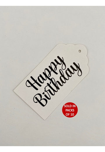 Happy Birthday Tag (White)