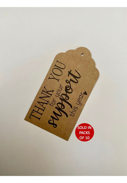 Thank You For Your Support Tag (Kraft)