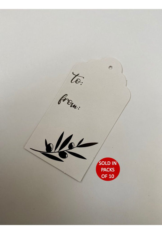 Olive Branch Tag (White)