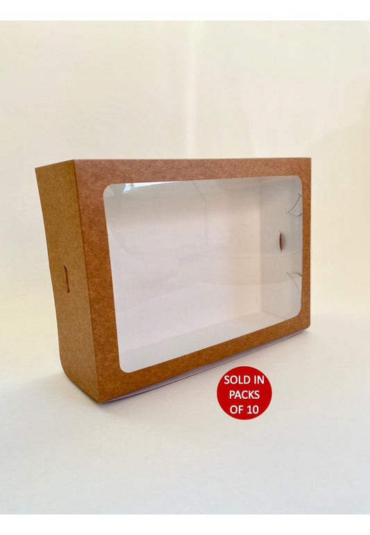 12 Cupcake Box (Kraft) 285x207x85mm (Pack of 10)