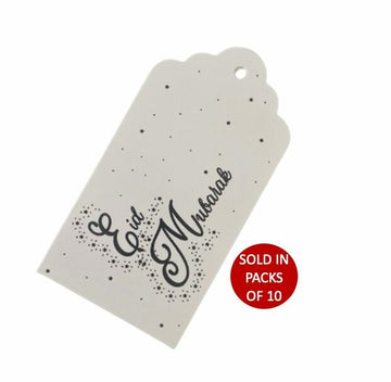 Eid Mubarak Stars Tag (White)