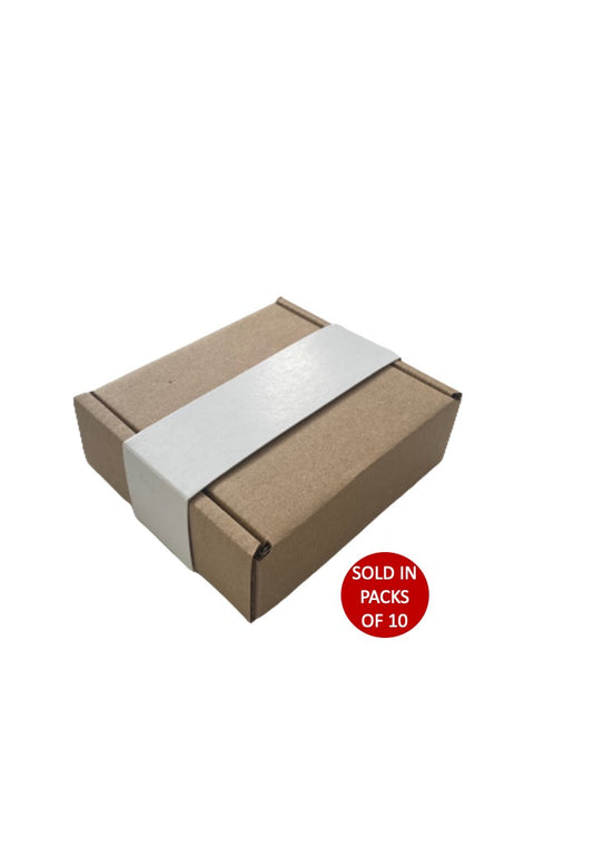 White Belly Band ONLY (Fits Kraft Flip Lid Box 125x118x38mm)