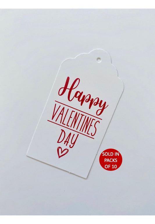 Happy Valentines Day Tag (Red on White)