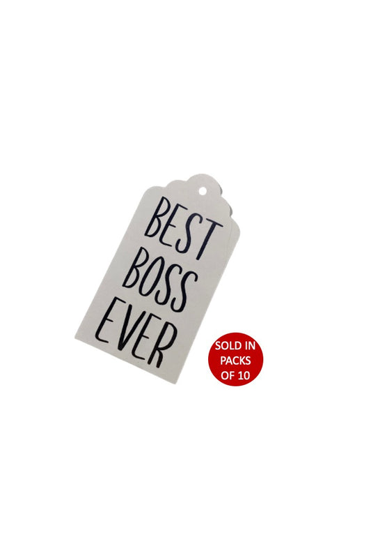 Best Boss Ever Tag (White)