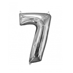 7 Number Balloon (Silver) (86cm)